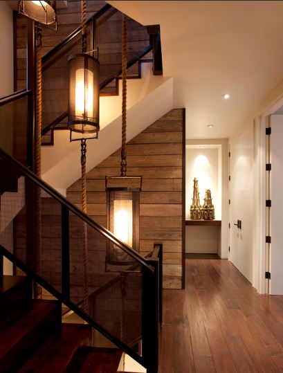 Unique lighting idea for a stairway